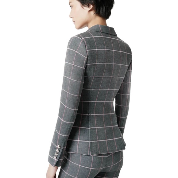 SMYTHE One Button Window Pane Stripe Blazer - Picture 4 of 6